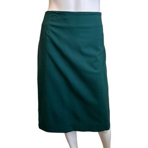 M.M. LAFLEUR Green Pencil Washable Wool Skirt sz 14